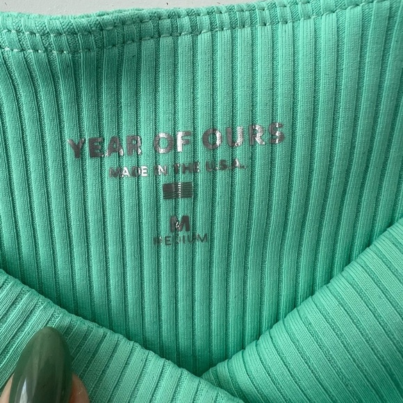 Year of Ours Ribbed Leggings Size Medium in Mint - Picture 2 of 2